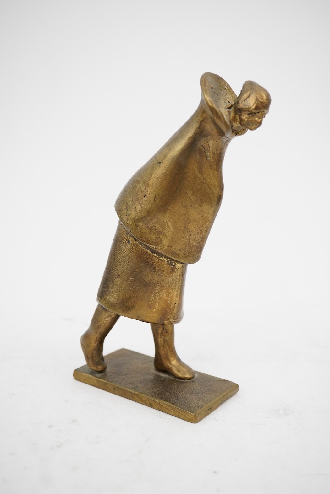 Wladislaw Franek Pawlik (b.1940), Woman walking, bronze, 16.5cm high, 10cm deep